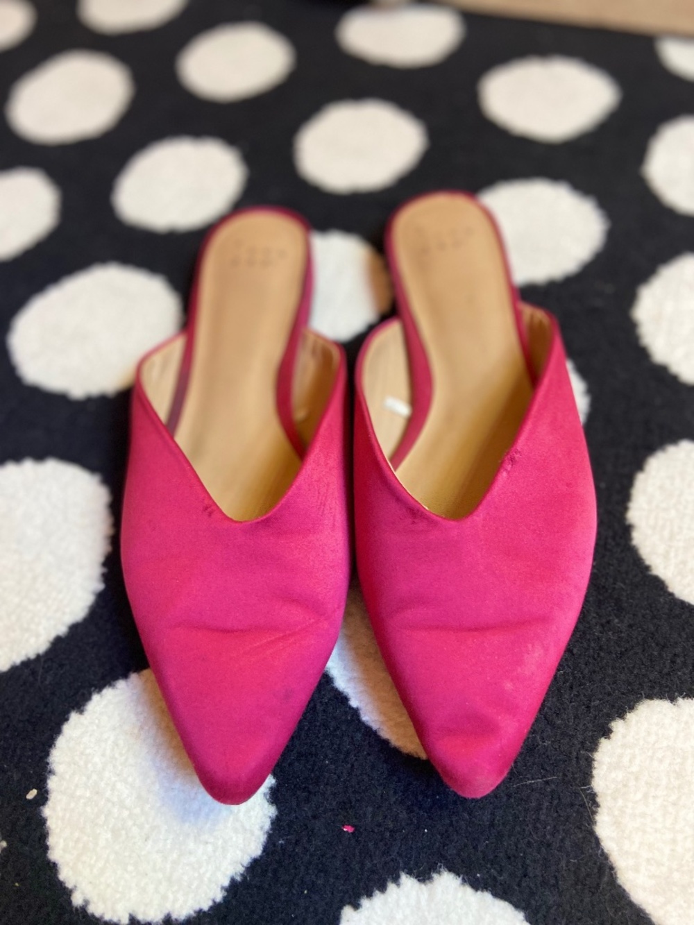 A new day Barbiecore Satin Pointed Toe Mules Hot Pink Flats Shoe Women’s Size 8 - Picture 4 of 4